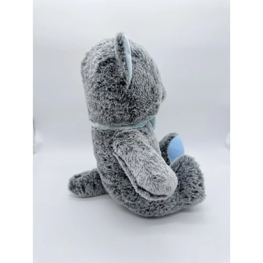 Petsmart 2025 Lucky the Cat Grey & Blue Bow Squeaky Chew Dog Toy Plush 10.5